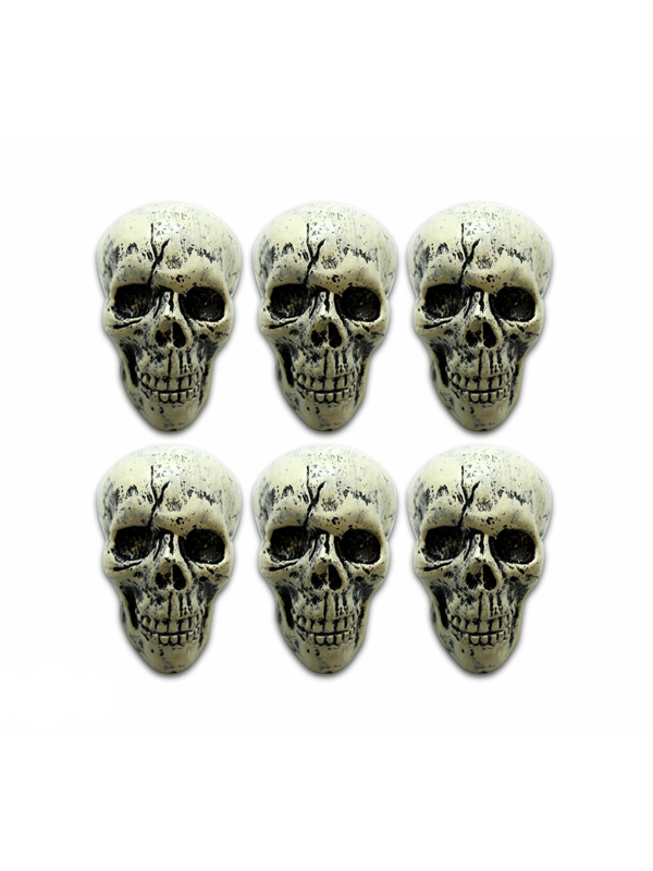 Cadılar Bayramı Filede Dekoratif Kuru Kafa Halloween Parti Süsü 6'lı