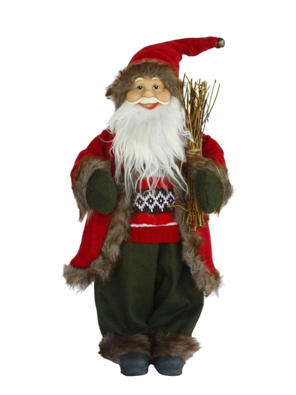 Yılbaşı Dekor Süsü Dekoratif Çalılı Noel Baba 45 Cm