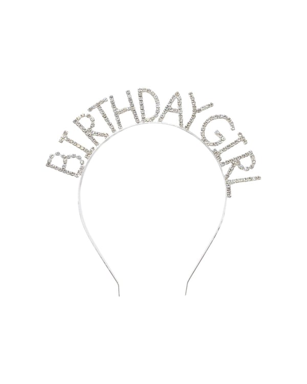 Birthday Girl Taşlı Taç Metal Doğum Günü Parti Tacı Gümüş