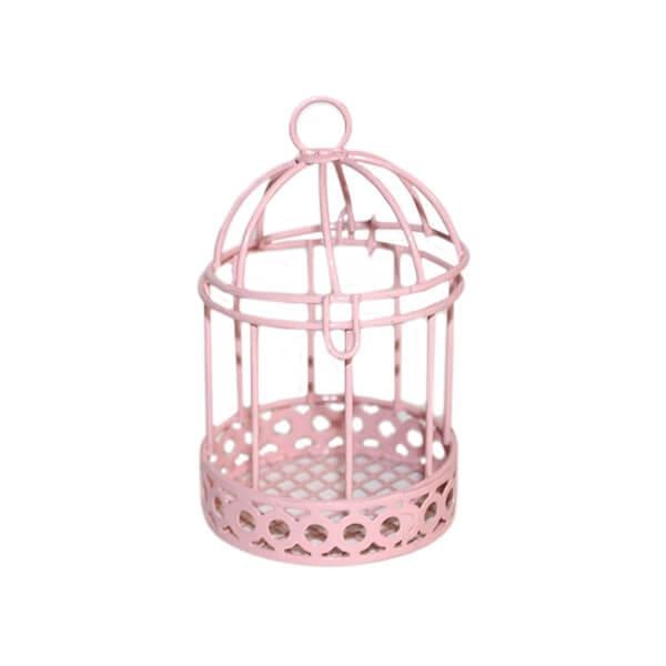 Dekoratif Metal Kafes Doğum Mevlüt Hediyeliği Pembe 50'li