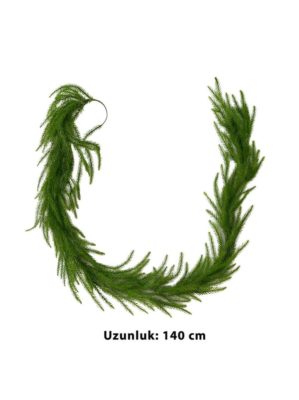Yılbaşı Dekoru İnce Çam Dalı Garland  – Kapı Duvar ve Masa Süsü Yeşil 140 cm