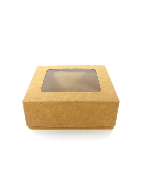 Asetat Pencereli Kraft Kutu Hediye Kutusu 15X15X7 Cm