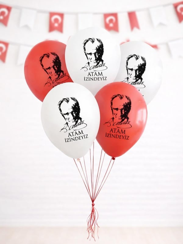 Atam İzindeyiz Atatürk Baskılı Balon – Kalisan Milli Bayram Balonu 100'lü - Baskılı Balon | Parti Adresi