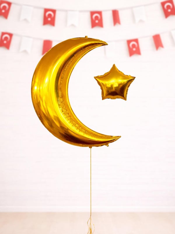 Ay Yıldız Gold Folyo Balon – Milli Bayram Dekorasyonu Altın - Milli Bayram Süsleri | Parti Adresi