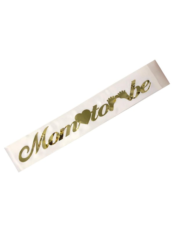 Baby Shower Mom To Be Kuşak Beyaz Gold
