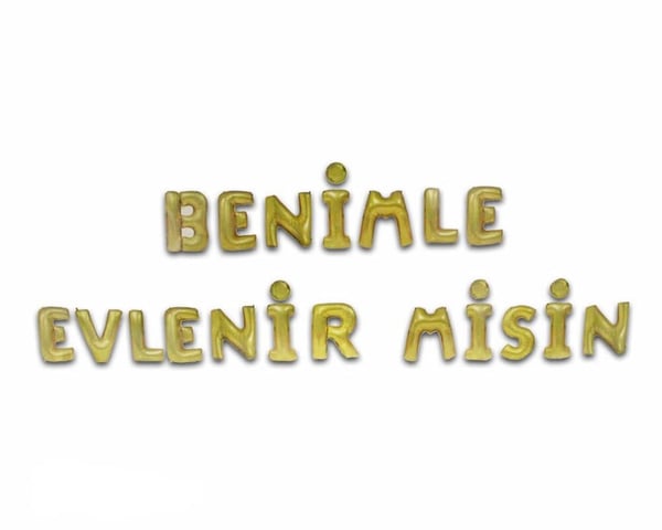 Benimle Evlenir Misin Altın Folyo Balon