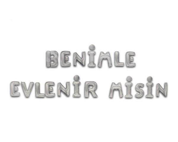 Benimle Evlenir Misin Gümüş Folyo Balon