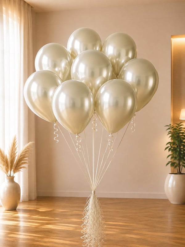 Beyaz Altın Krom Balon 12 inc 50'li - Krom Balon | Parti Adresi