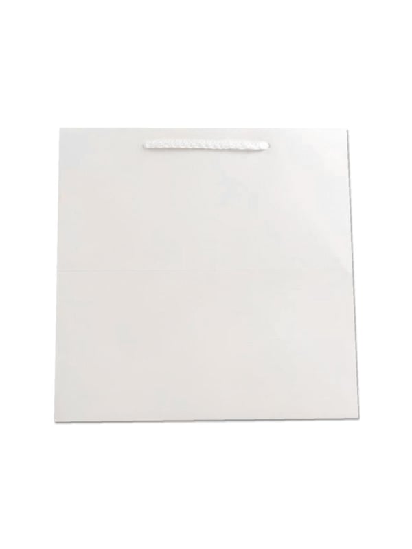 Beyaz Karton Çanta İpli Hediye Çantası Pasta Çantası 26X25X26 Cm 12Li