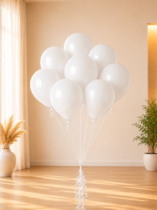 Beyaz Lateks Mini Balon 5 inc 12 cm 10'lü - Düz Renk Balon | Parti Adresi