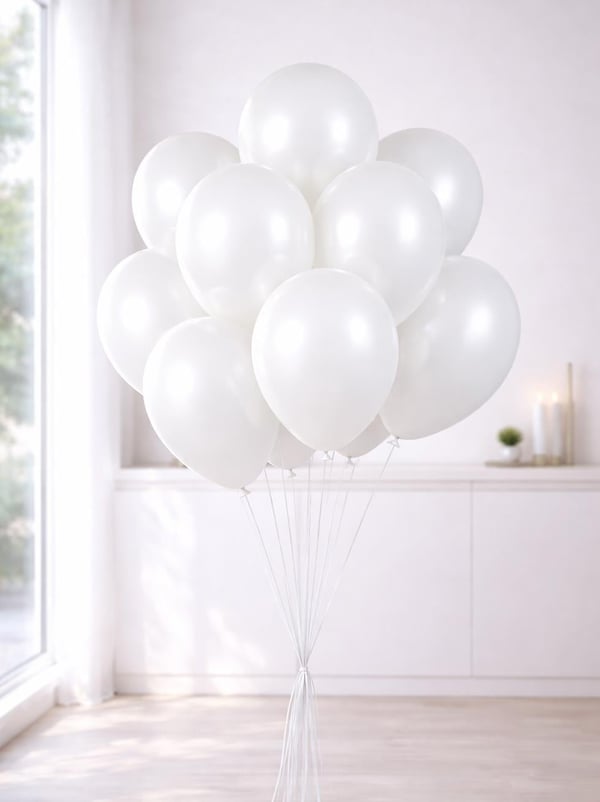 Beyaz Metalik Balon 100'Lü 12