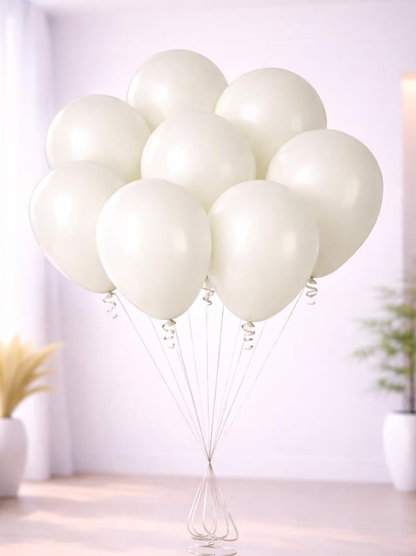 Beyaz Retro Balon 12 inc 100'lü - Retro Balon | Parti Adresi