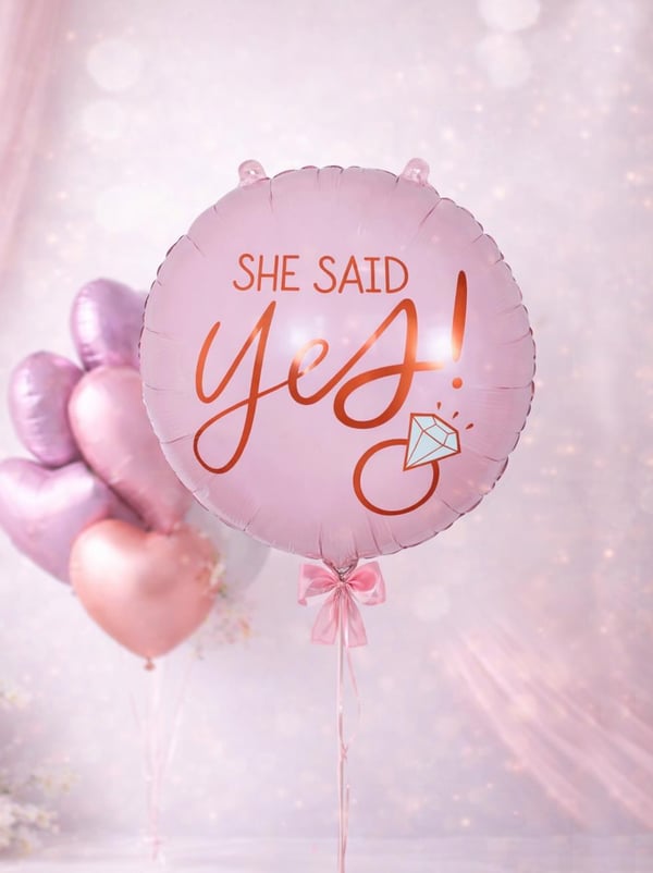 Bride Parti Palonu She Said Yes Yazılı Folyo Balon 55 cm - Parti Balonu | Parti Adresi