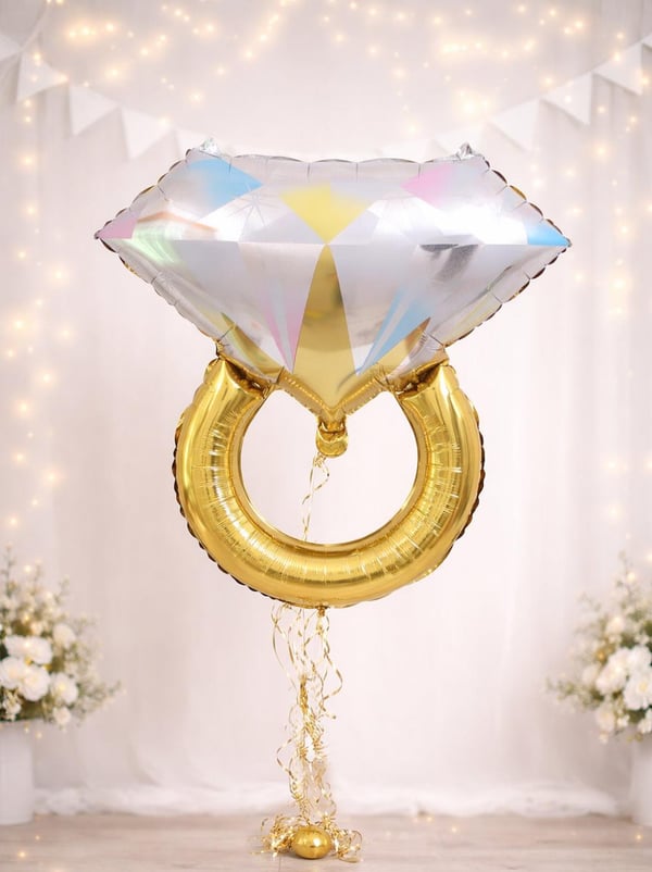 Bride Tek Taş Yüzük Folyo Balon Bekarlığa Veda Parti Balonu Gold 81 cm - Parti Balonu | Parti Adresi