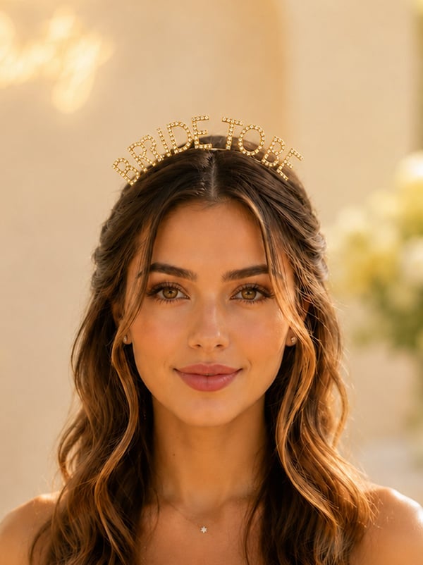 Bride To Be Taç Metal Kristal Taşlı Bekarlığa Veda Parti Tacı Gold - Bekarlığa Veda Partisi | Parti Adresi