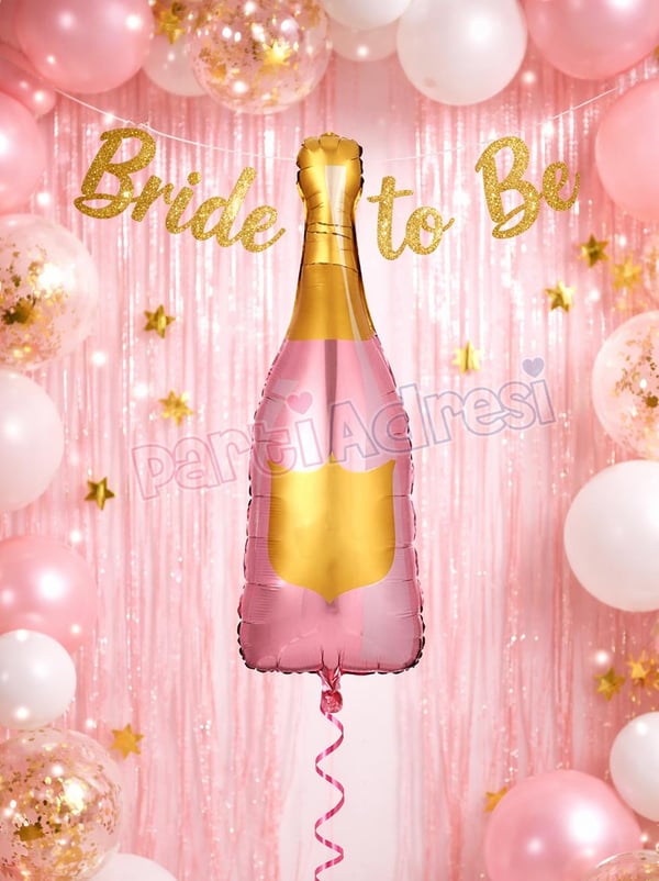 Bride to Be Temalı Yazı Yazılabilir Şampanya Folyo Balon – Bekarlığa Veda Balonu - Bekarlığa Veda Partisi | Parti Adresi