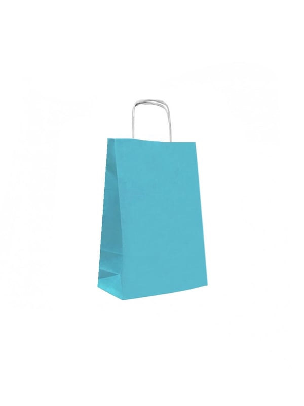 Büküm Saplı Çanta 18x23x8 Cm Açık Mavi 25'li