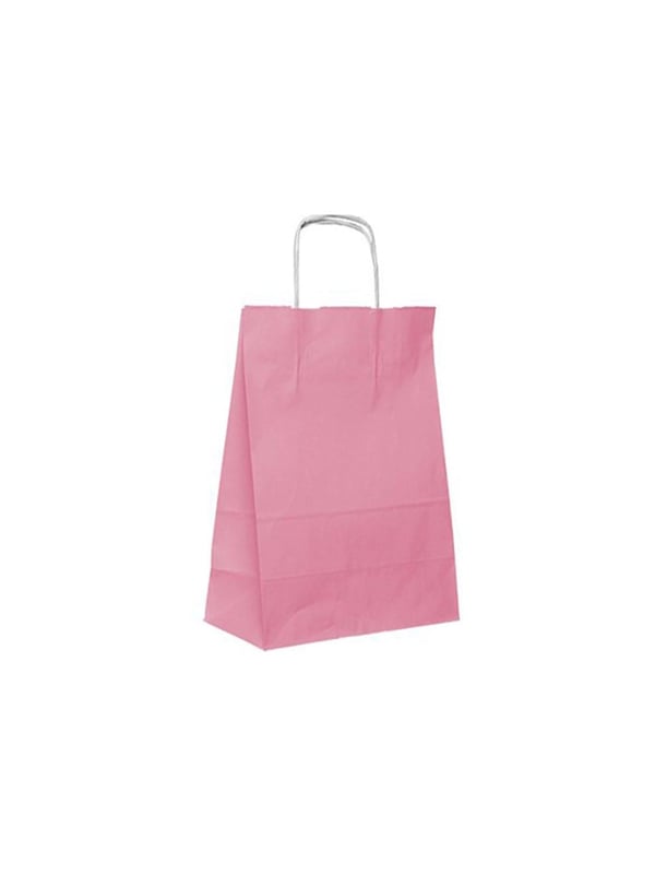 Büküm Saplı Çanta 18x23x8 Cm Açık Pembe 25'li
