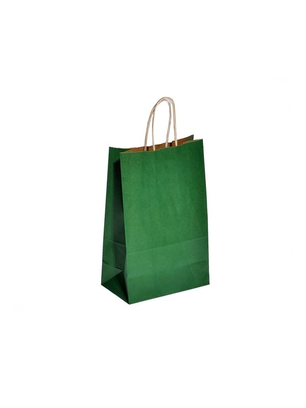 Büküm Saplı Çanta 18x23x8 Cm Yeşil 25'li