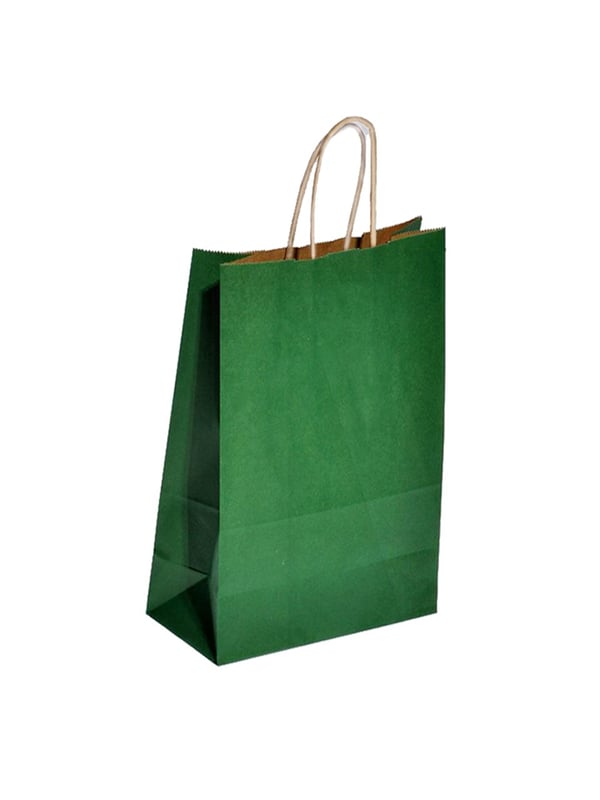 Büküm Saplı Çanta 22X28X10 Cm Koyu Yeşil 25'Lİ