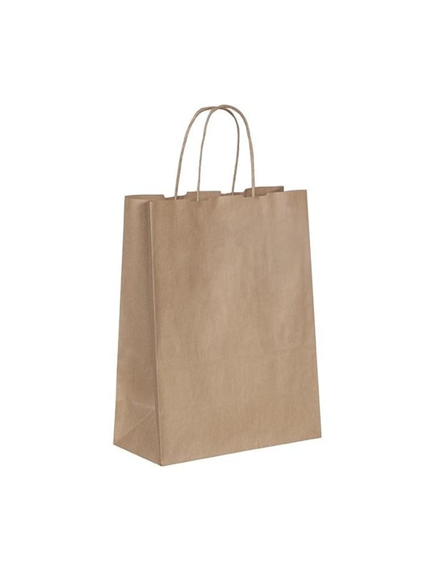 Büküm Saplı Çanta 25x31x12 Cm Esmer Kraft 25'li