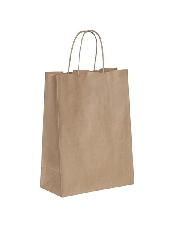 Büküm Saplı Çanta 32x41x12 Cm Esmer Kraft 25'li