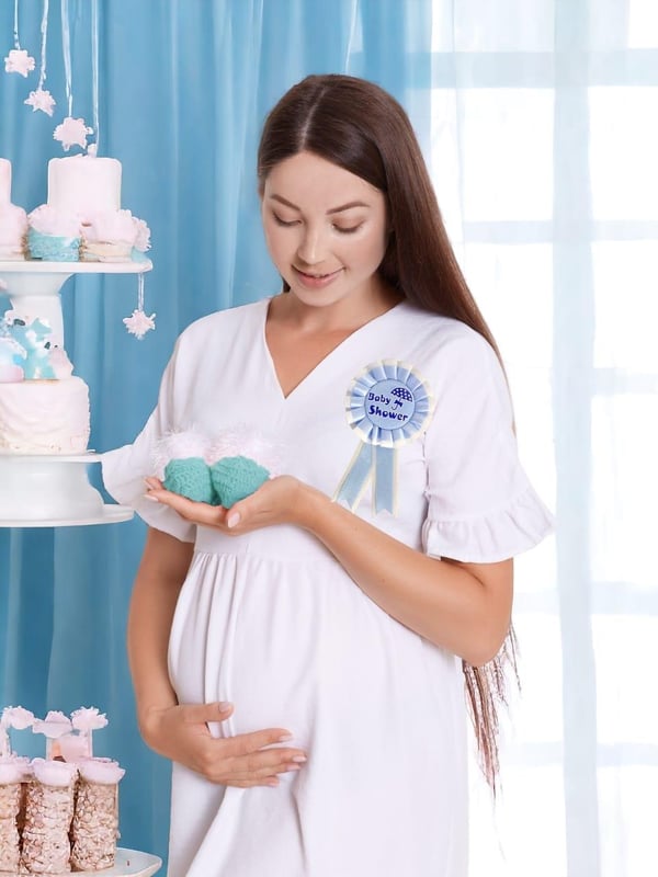 Baby Shower Yazılı Rozet Parti Aksesuarı Mavi 25'li