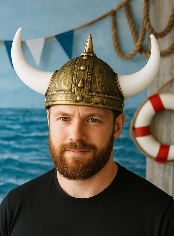 Viking Başlığı Şapkası Parti Kostüm Aksesuarı Gold