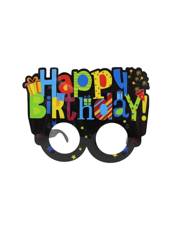 Happy Birthday Renkli Yazılı Gözlük Doğum Günü Parti Aksesuarı