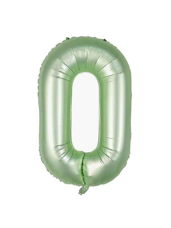 Rakam Folyo Balon 0 Rakamı Retro Adaçayı Yeşili 100 cm 40 inc
