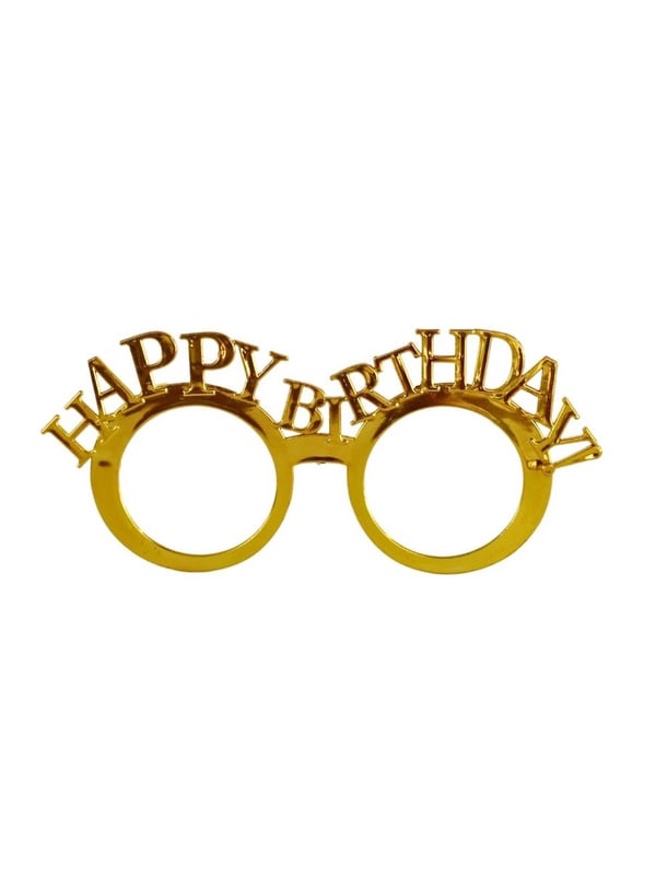Happy Birthday Gözlük Doğum Günü Parti Aksesuarı Altın