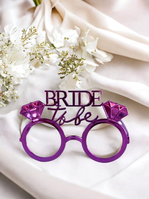 Bride to be Bekarlığa Veda Partisi Gözlüğü Tek Taşlı Bride Gözlük Fuşya