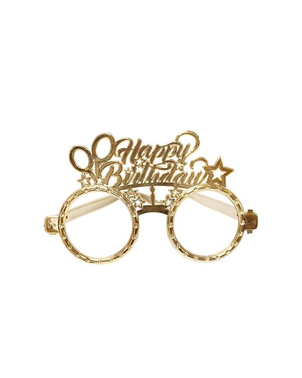 Happy Birthday Taç Gözlük Set Doğum Günü Parti Aksesuarı Gold  