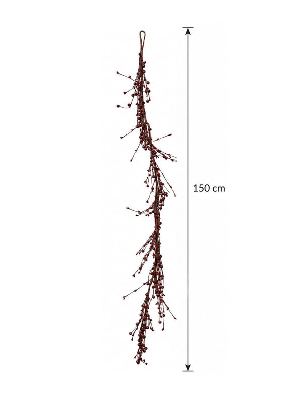 Cadılar Bayramı Bordo Berry Garland 150 cm – Şömine ve Kapı Dekoru - Halloween Kapı Süsü & Dekoratif Süsler | Parti Adresi