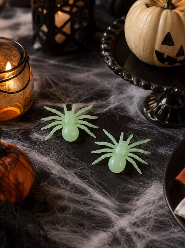 Cadılar Bayramı Fosforlu Neon Örümcek Halloween Parti Dekoru 10 cm 2'li - Cadılar Bayramı | Parti Adresi