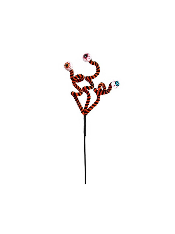 Cadılar Bayramı Göz Figürlü Dekor Dalı – Spiral Masa ve Vazo Süsü Turuncu 40 cm - Halloween Kapı Süsü & Dekoratif Süsler | Parti Adresi