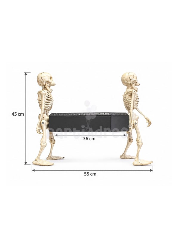 Cadılar Bayramı İskelet Figürlü Parti Süsü 55x45 cm – Hareketli Sesli Halloween Dekoru - İskeletler | Parti Adresi