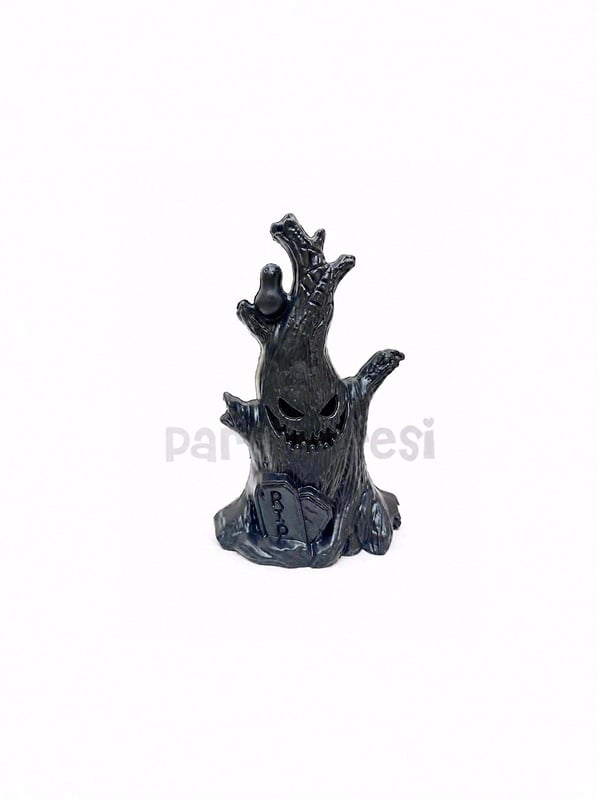 Cadılar Bayramı Korku Ağacı LED Işıklı Mum – Halloween Parti Masa Dekoru 16 cm - Halloween Led Işıklar | Parti Adresi