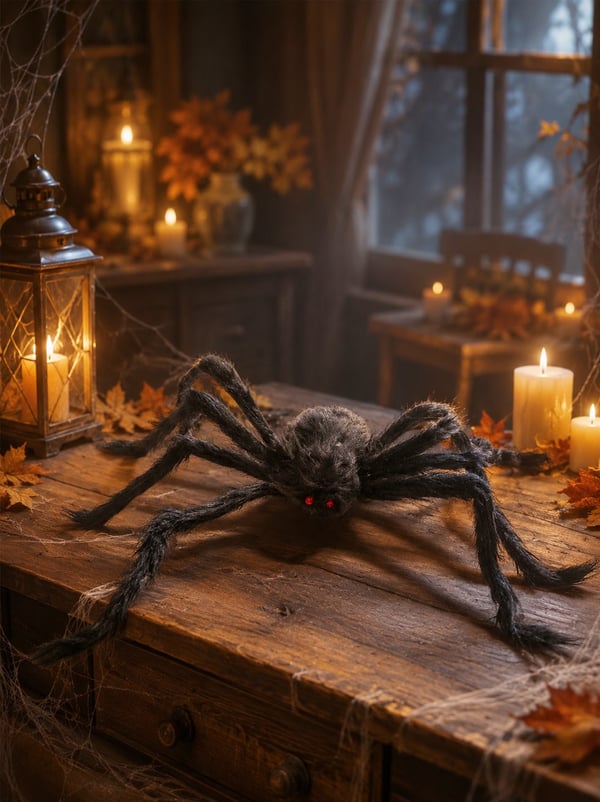 Cadılar Bayramı Peluş Örümcek Halloween Parti Dekoru Siyah 75 cm - Cadılar Bayramı | Parti Adresi
