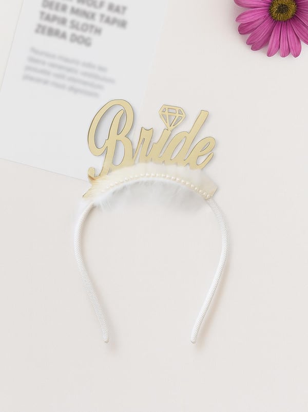 Bride Taç Bekarlığa Veda Parti Tacı İncili Altın Pleksi