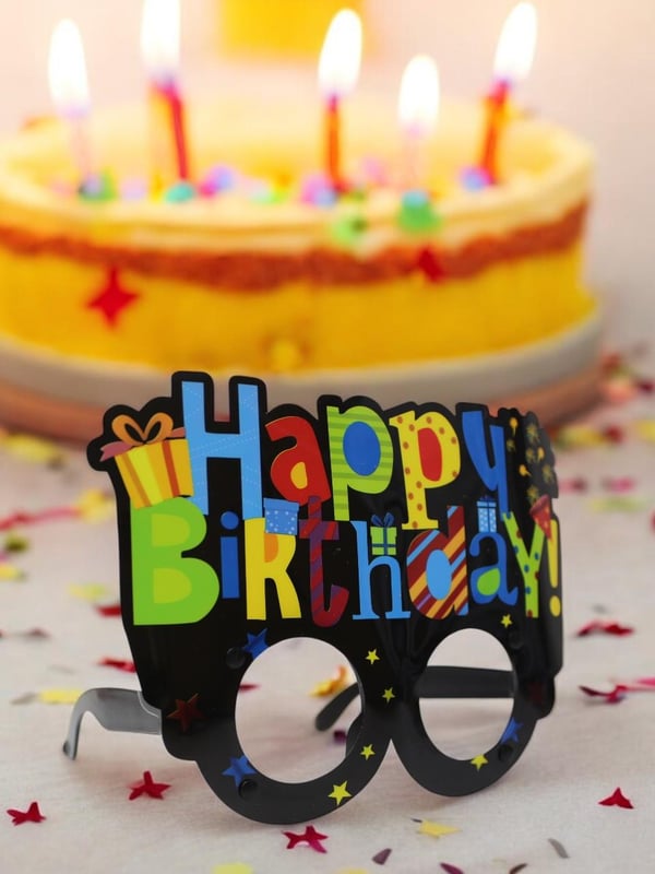 Happy Birthday Renkli Yazılı Gözlük Doğum Günü Parti Aksesuarı