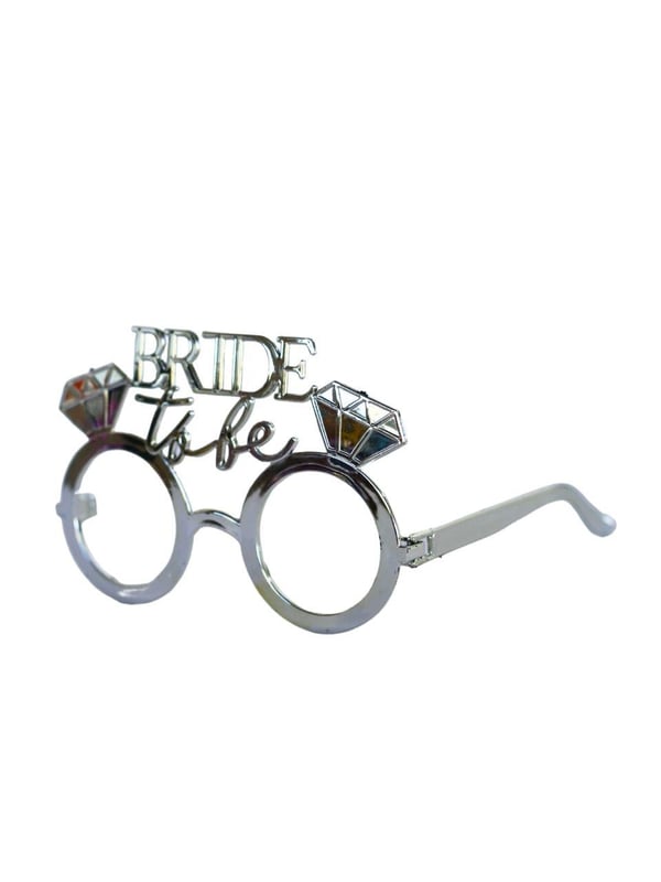 Bride to be Bekarlığa Veda Partisi Gözlüğü Tek Taşlı Bride Gözlük Gümüş