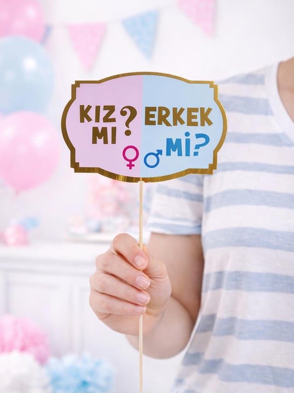 Cinsiyet Belirleme Partisi Konuşma Balonu Kız Mı Erkek Mi 5'li - Cinsiyet Partisi Süsleri | Parti Adresi