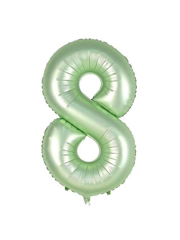 Rakam Folyo Balon 8 Rakamı Retro Adaçayı Yeşili 100 cm 40 inc