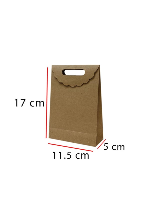 El Geçme Kraft Çanta Karton Hediye Çantası 11,5X17 Cm 25'li