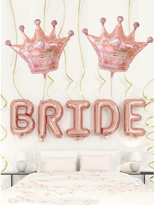 Taç Folyo Balon Bekarlığa Veda Parti Balonu Rose Gold 76 cm