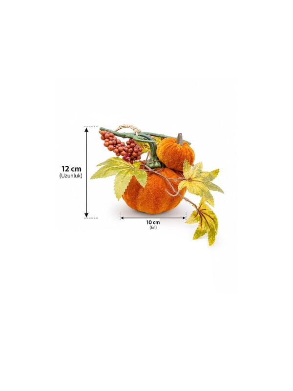 Dekoratif Kadife Balkabağı Masa ve Kapı Süsü 10x12 cm – Halloween ve Sonbahar Dekoru - Balkabakları | Parti Adresi
