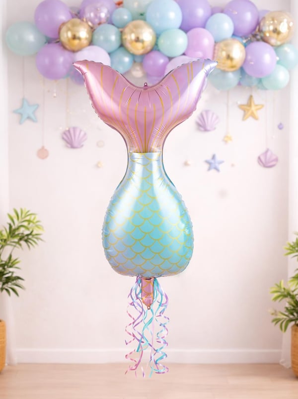 Deniz Kızı Kuyruğu Folyo Balon 52X85 Cm - Parti Balonu | Parti Adresi
