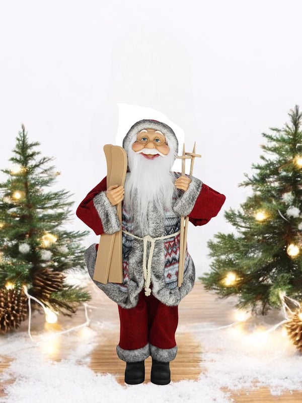 Yılbaşı Dekor Süsü Dekoratif Kızaklı Noel Baba 45 cm