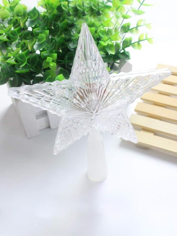 Yılbaşı Ağaç Tepeliği Çam Ağacı Tepe Yıldızı Plastik 22 cm 